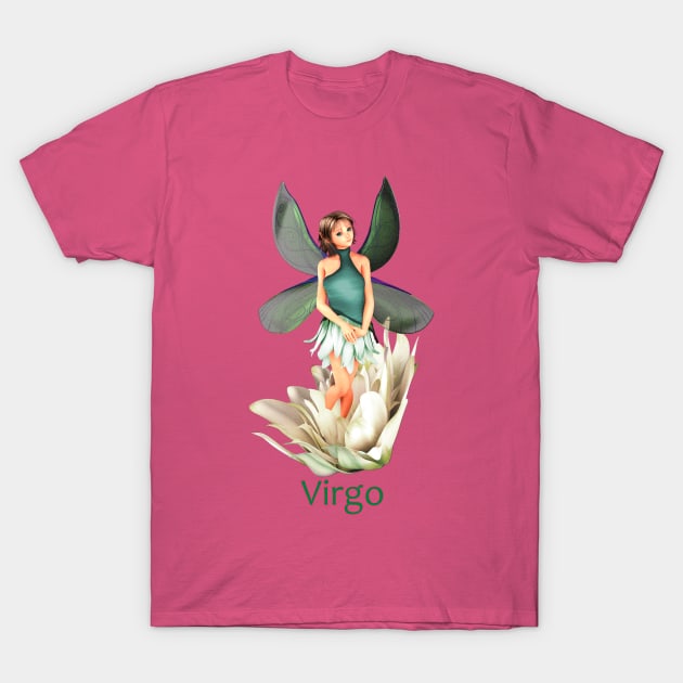 Virgo woman girl fairy faerie elf standing in lily T-Shirt by Fantasyart123